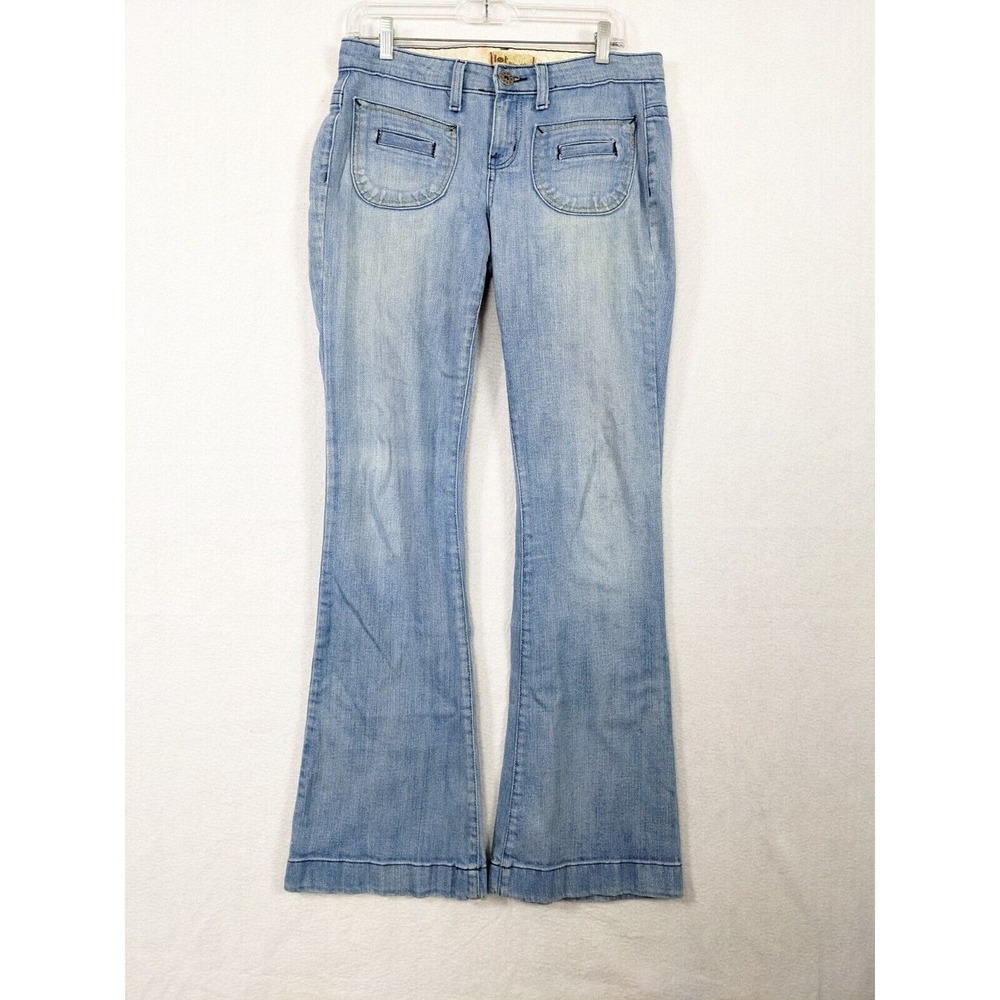 Lei Womens Jeans Flared Size 5 Cotton Blue